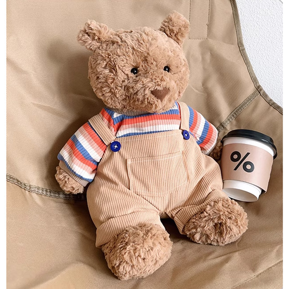 Bartholomew bear outfits - Brown T-Shirt & Overalls Set - BXYC03(medium) - Picture 2 of 3